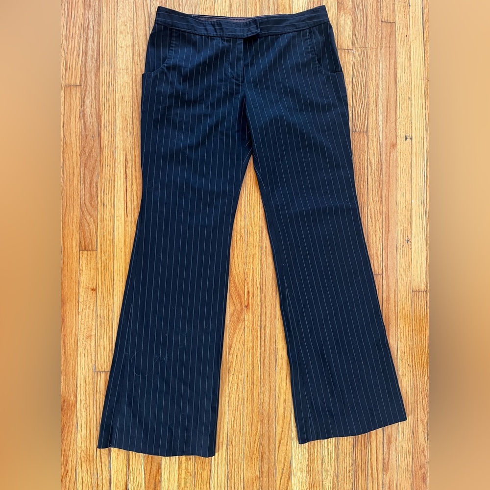 Stella McCartney Black and Pink Pinstripe Trousers